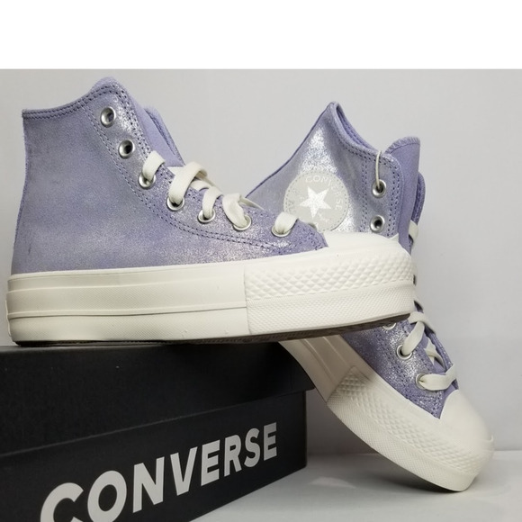 Converse CTAS Lift Hi Top Sneakers Brand New Women 6.5 Lilac Pewter A11549C NWT - Picture 1 of 9